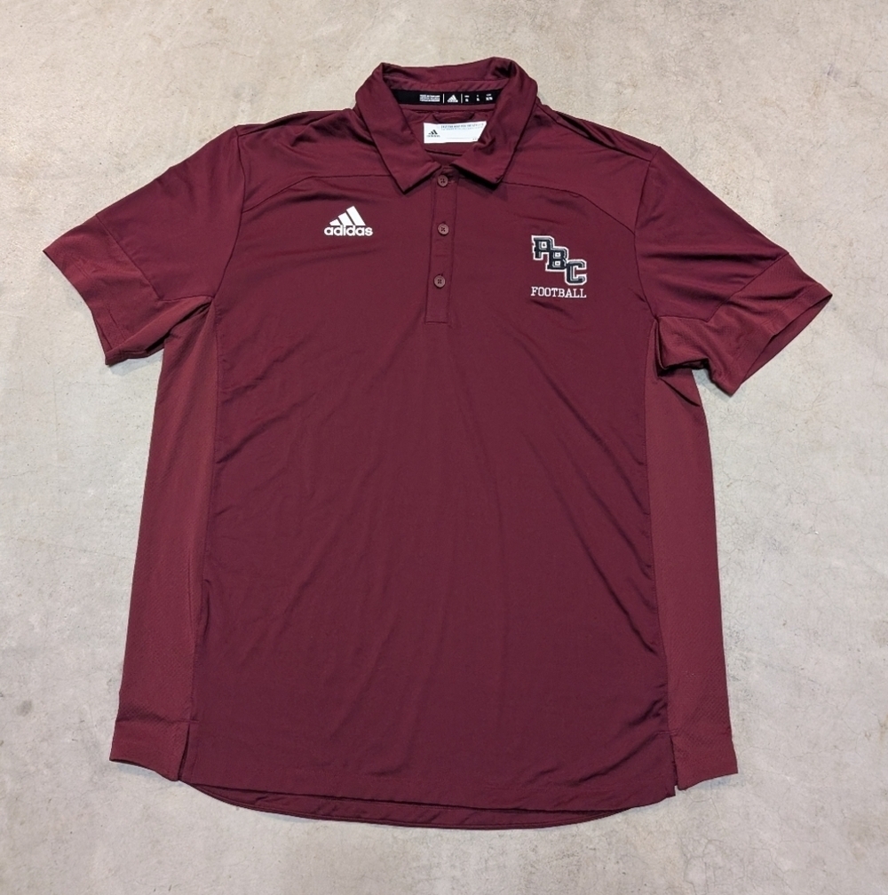 Adidas PBC Palm Beach College Football Polo Mens XL Red Shrot Sleeve Aeroready